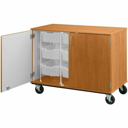 I.D. SYSTEMS 36'' Tall Light Oak Mobile Storage Cabinet with 9 6'' Bins 80249F36024 538249F36024